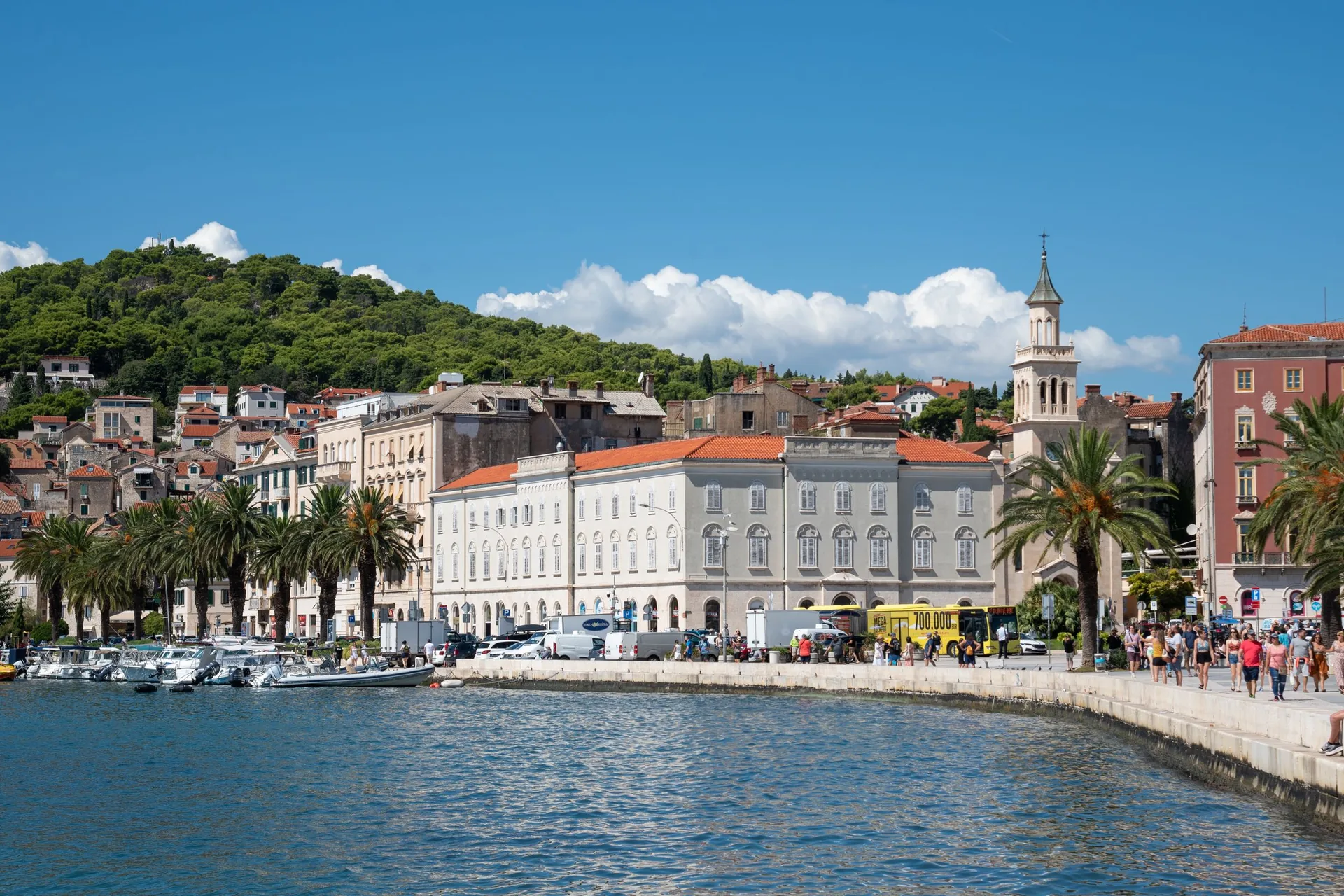 Split waterfront, the Riva, with Marjan hill behind